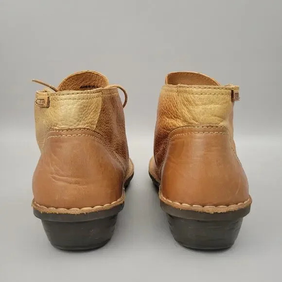 Pikolinos Women’s Ankle Boots 2 Tone Brown Lace Up Comfort Shoes US 7 EUR 37 - Picture 8 of 11